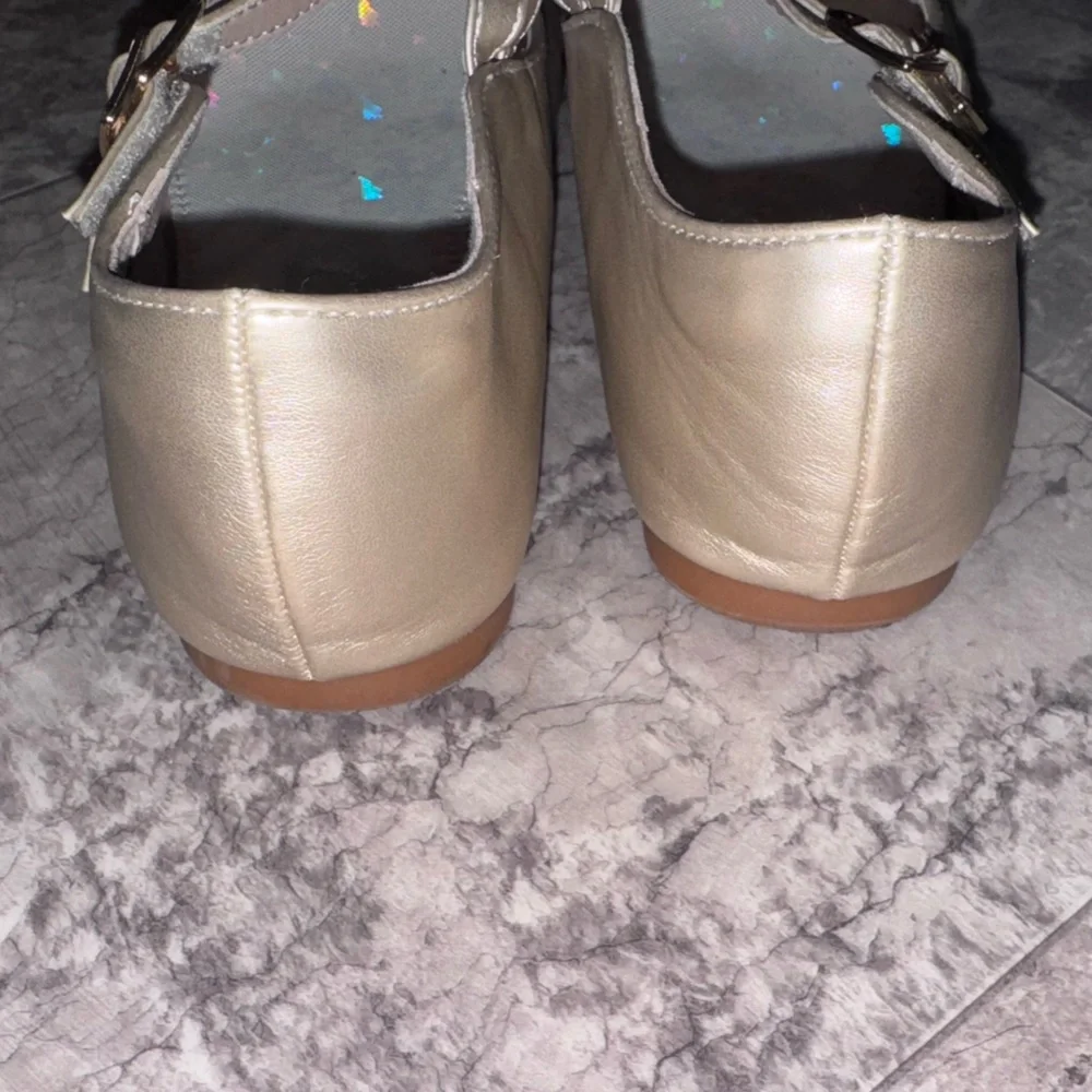 Girls Gold Mary Jane Double Strap Dress Shoes Size 2 Little Girl